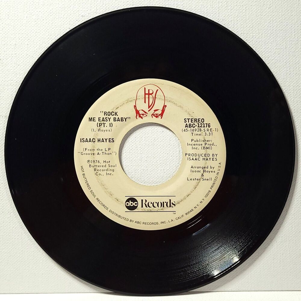 Isaac Hayes 45 Rock Me Easy Baby Pt. I / Pt. II on ABC/HBS VG+ Soul